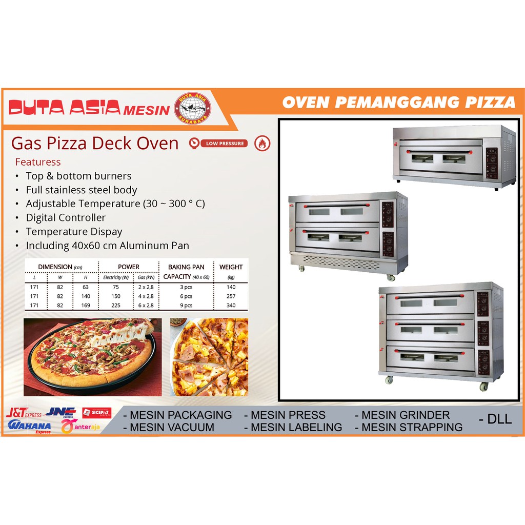 GAZ BAKING OVEN. MESIN OVEN GAS PEMANGGANG ROTI. BURNER ATAS BAWAH