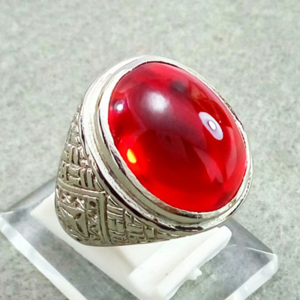 CINCIN BATU AKIK MERAH SIAM BODYGLASS