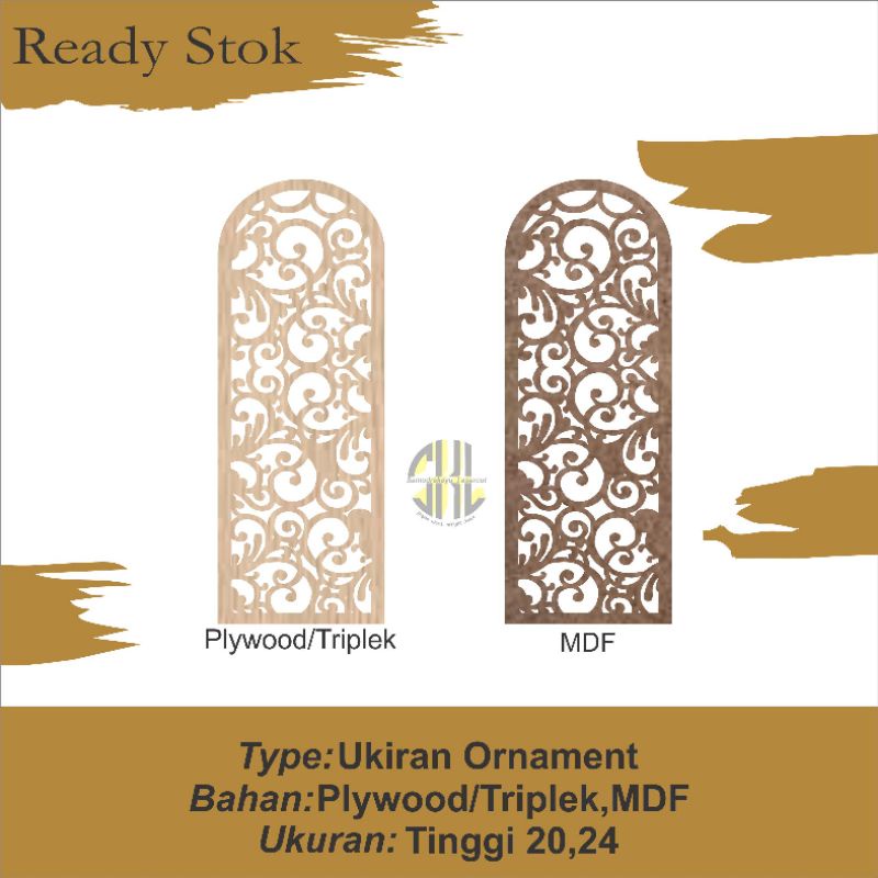 ORNAMEN UKIR DEKORASI MAHAR (BAHAN PLYWOOD/MDF)