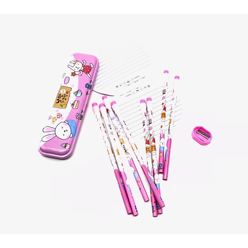 KENSHO Kotak Pensil Stationery Alat Tulis Set Import Lucu / Pensil/Rautan / Pencil Case