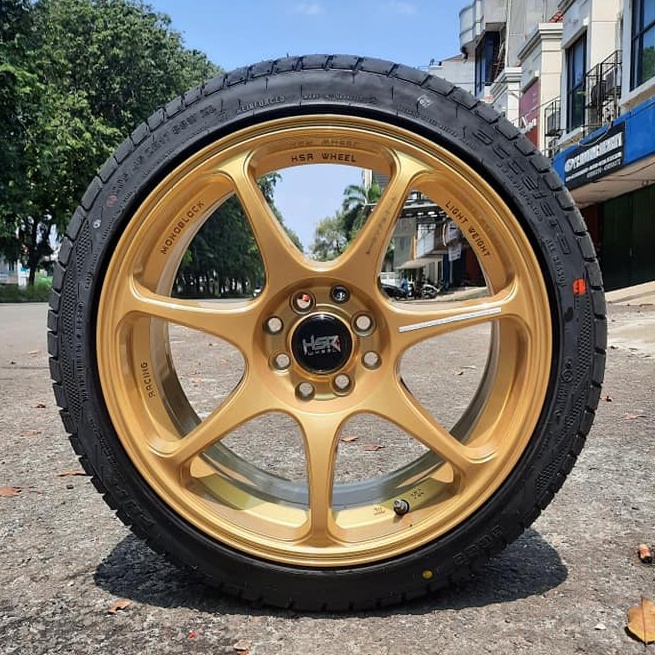 Paket Pelek - Velg Racing Ring 17 Plus Ban Accelera 205 45 R17 Ring 17 Untuk mobil jazz agya ayla ca