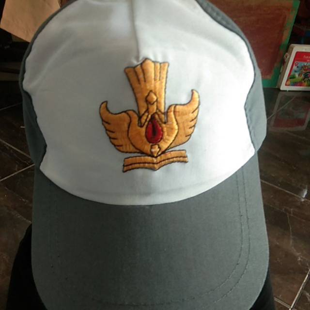 Topi SMA Putih Abu - abu Bordir