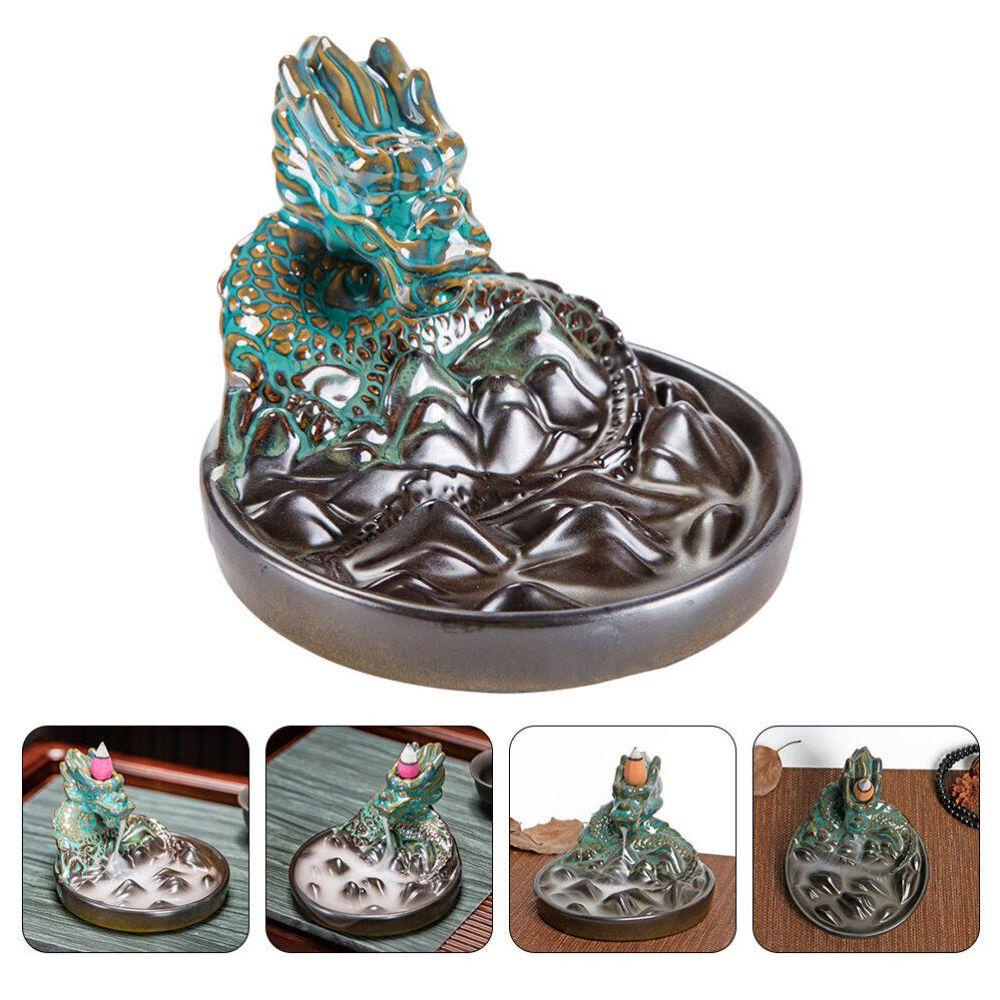 R-flower Backflow Incense Burner Kerajinan Tangan Meditasi Dekorasi Rumah Keramik Tempat Dupa