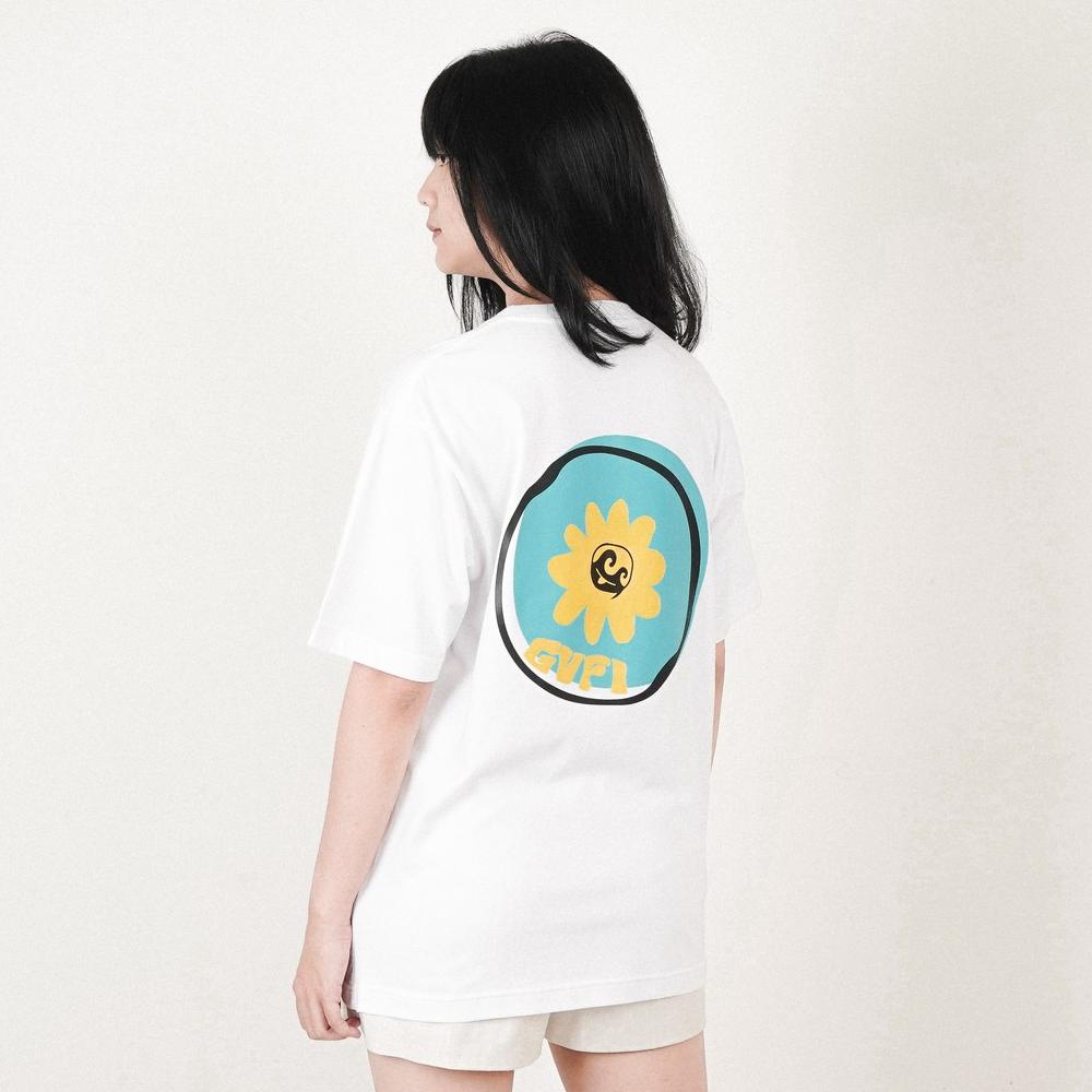 Gvfi T-Shirt Sunflowers Smile White Kaos Putih