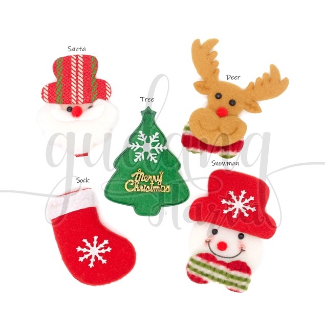 Jepit Rambut Natal Lucu Hairclip Christmas Deer Santa Snowman Sock Tree GH 213303