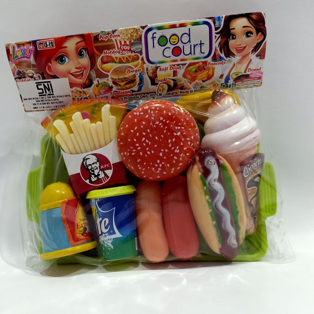 [KS67] Mainan Anak Masak Masakan KFC Fast Food Set - Burger Pizza Hotdog Ice Cream Kentang French Fries