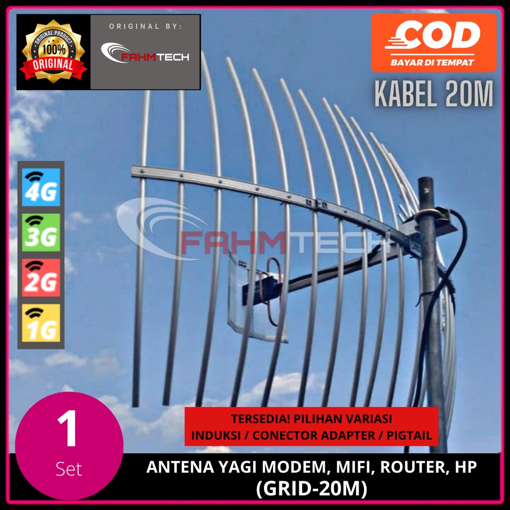 Antena Yagi Grid Modem, Mifi, Router, HP 4G - FAHM TECH (GRID-20M)