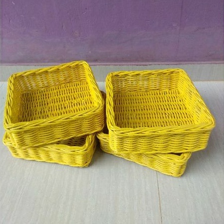 keranjang rotan nampan sedang/parcel/sovenir/kado wadah make up 25x25x9 cm