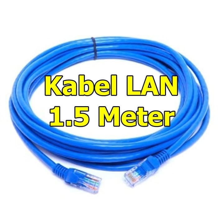 Kabel internet LAN UTP BIRU cat 5e siap pakai 1.5m 3m 5m