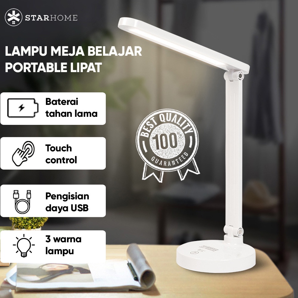 Lampu Meja LED Minimalis Lampu Belajar Lampu Meja Lampu Baca 3 Warna Lampu Emergency Lampu Kerja 1912