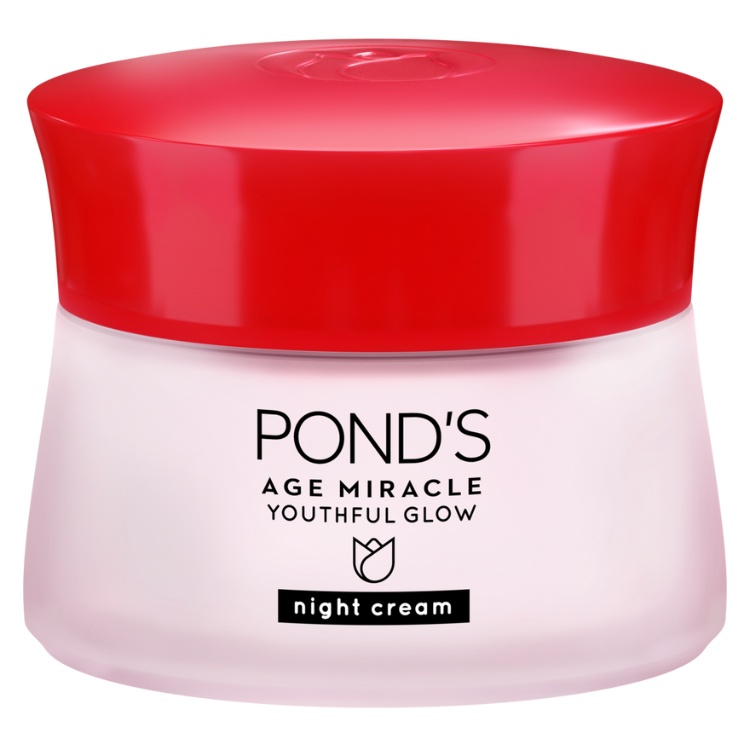 Ponds Age Miracle Night Cream Moisturizer Anti Aging+Glowing With Retinol &amp; Spf18 10G