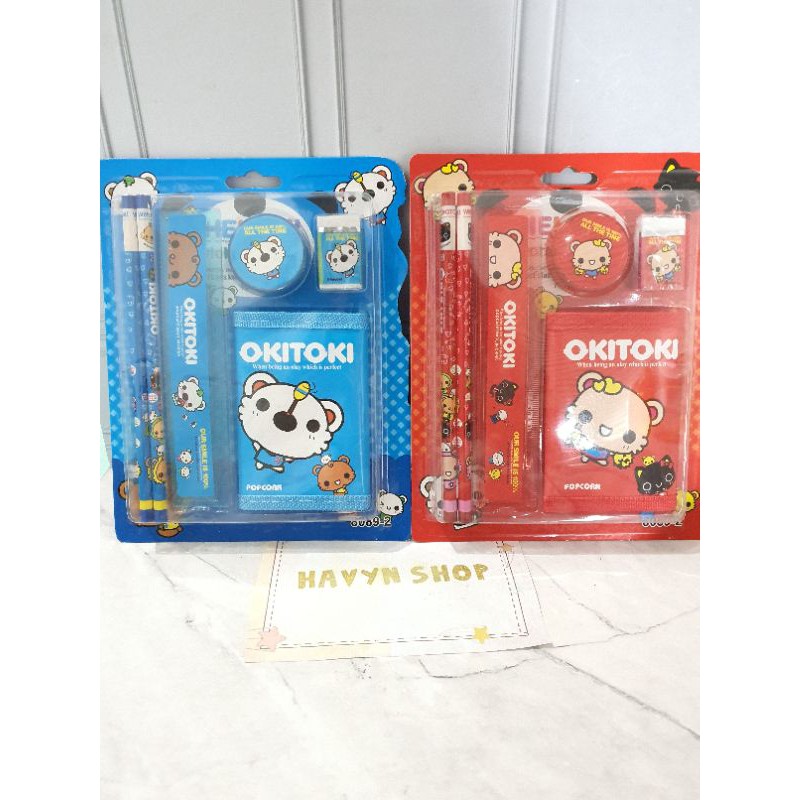 paket alat tulis/stationery set/study set ada dompet/OKITOKI-1