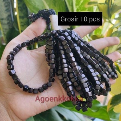 Grosir 10 pcs Gelang dadu lurus 33 hitam kokka kaukah