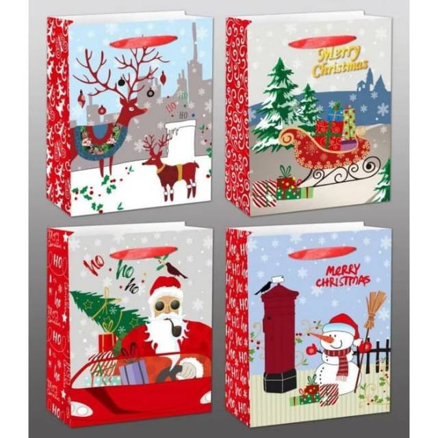 Paper Bag Kecil Merah Kantong Kado Santa Tas Sovenir Kado Natal Murah