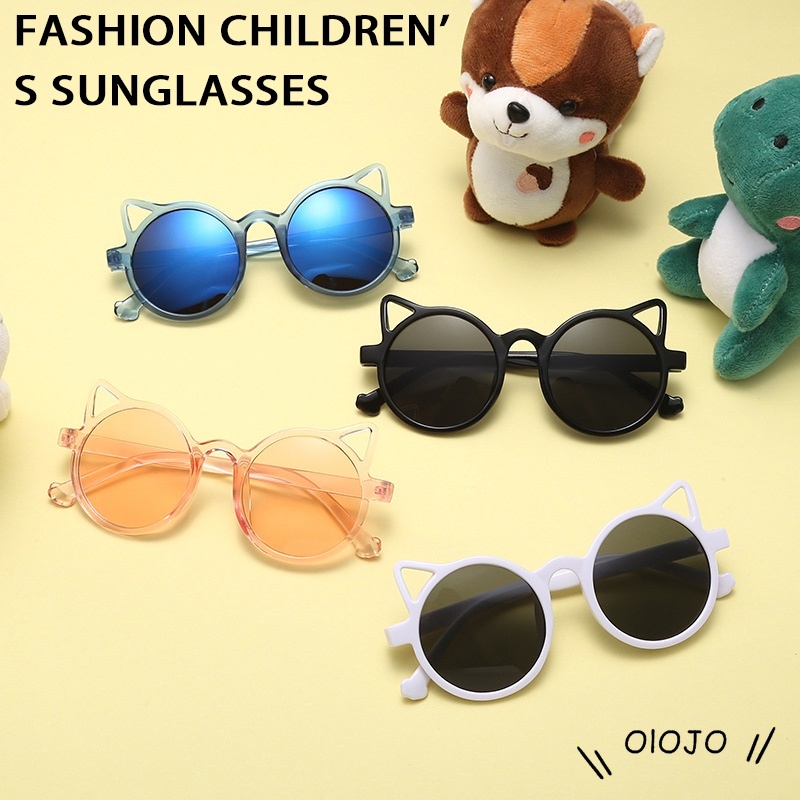 1 Pcs Mode Kacamata Hitam Anak Perempuan Anti Radiasi Telinga Kucing Untuk Wanita Dan Anak Sunglasses- olo