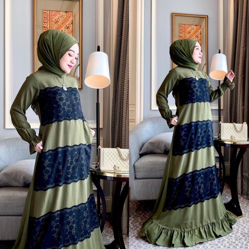 shellasaukia dress brokat hitam