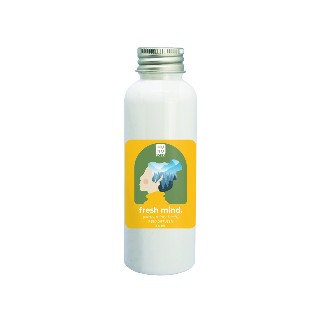 Muno Folk - 100ml REFILL Reed/Rotan Diffuser Aromatherapy | Pewangi Pengharum Ruangan-Fresh Mind