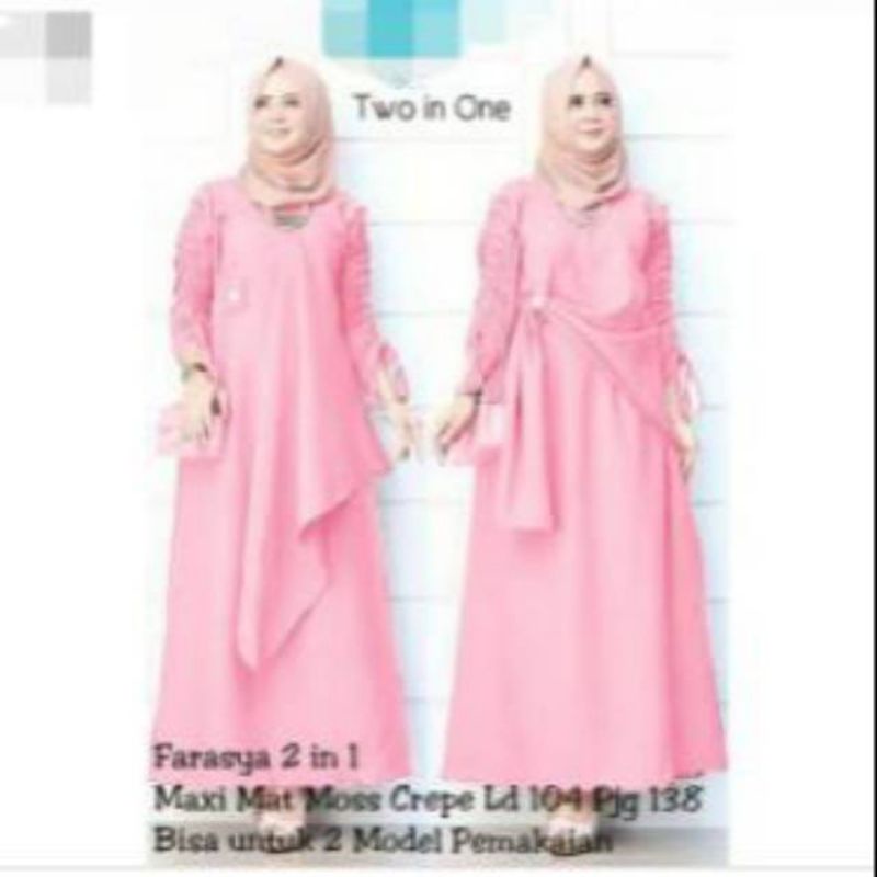 Farasya maxi pakaian wanita fashion muslim remaja