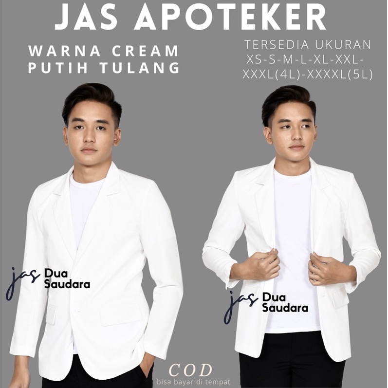 JAS APOTAKER PRIA / JAS CREAM / JAS KUNING/ JAS IAI / BAJU APOTAKER INDONESIA / JAS APOTAKER PRIA