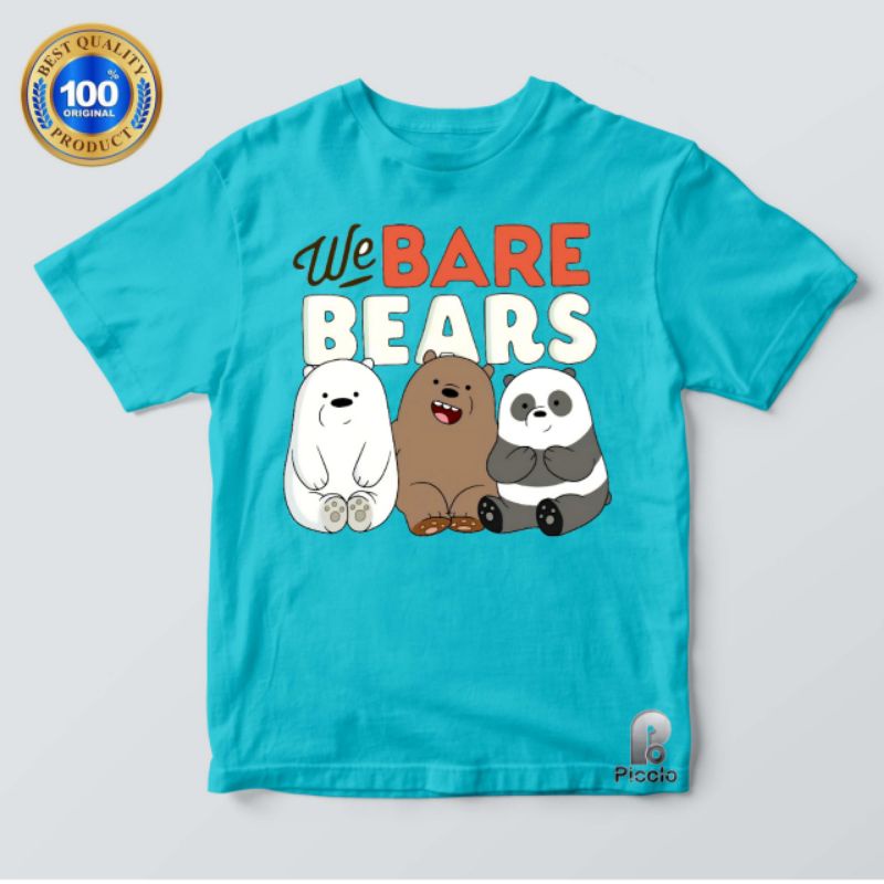 kaos anak bear t-shirt kaos anak we bare bears/bahan premium