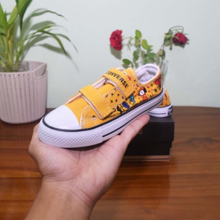 sepatu anak perempuan dan laki-laki sneakers bts bt21 converss sekolah usia 3,4,5,6,7,8,9,10 tahun