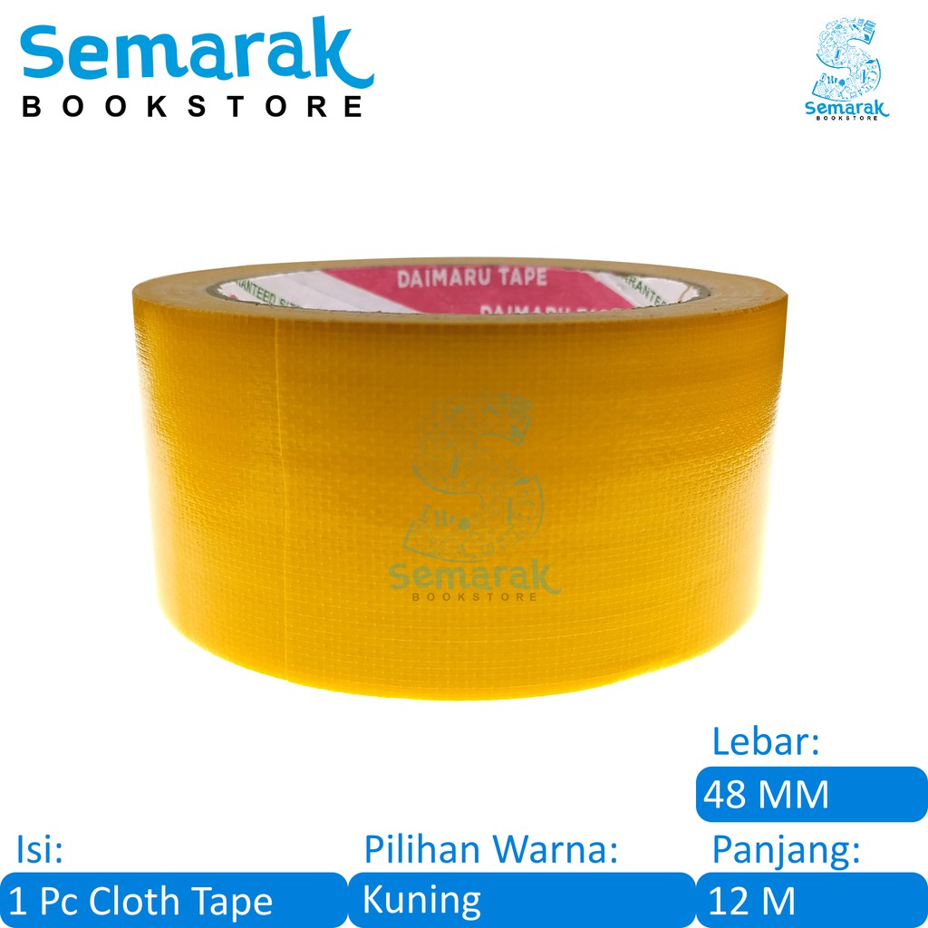 

Lakban Kain Daimaru Cloth Tape 48 MM X 12 M - Kuning [1 Roll]