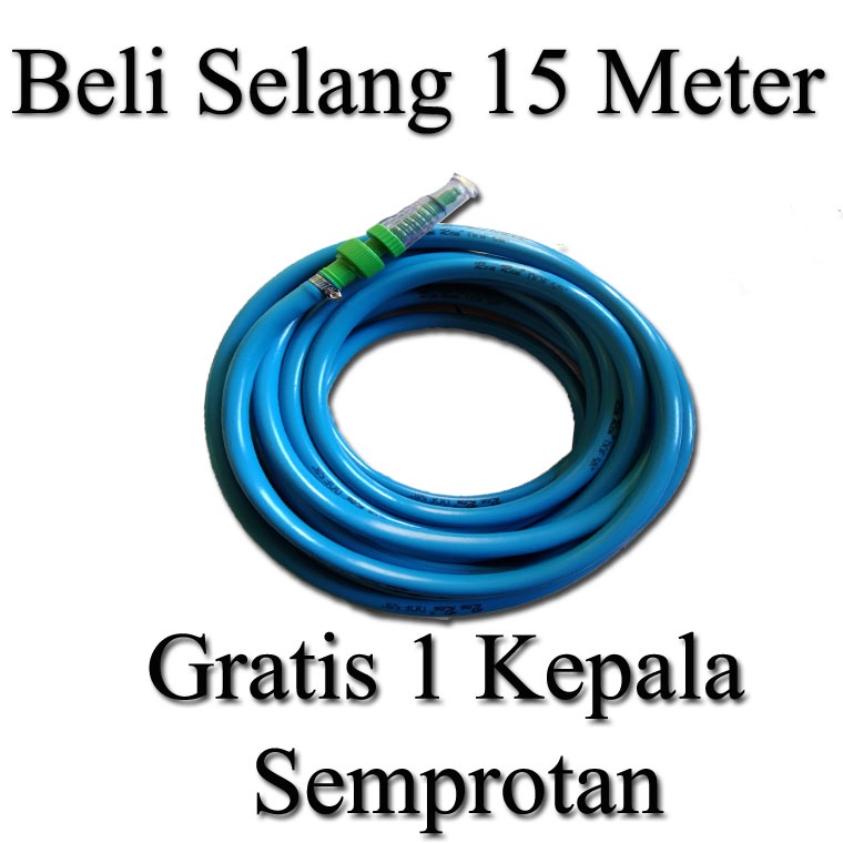 SELANG AIR ELASTIS DOP + SEMPROTAN AIR LURUS PLASTIK