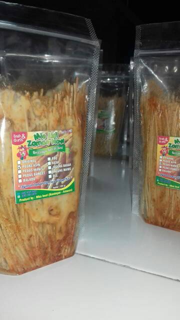 

Mie lidi bumbu basah zaman now kemasan plastik 120gram...krezz n kriuk