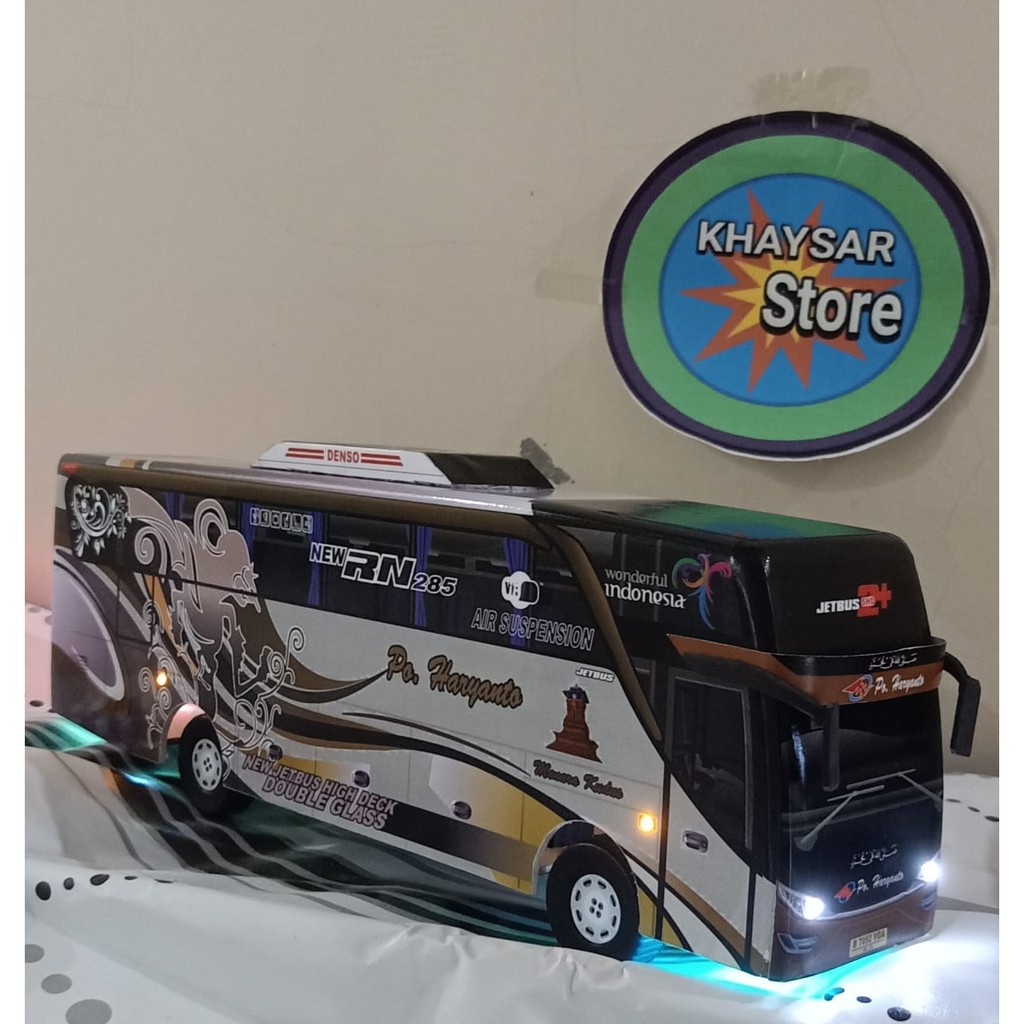 miniatur bus bis mainan bus bis shd haryanto livery gatot kaca plus lampu