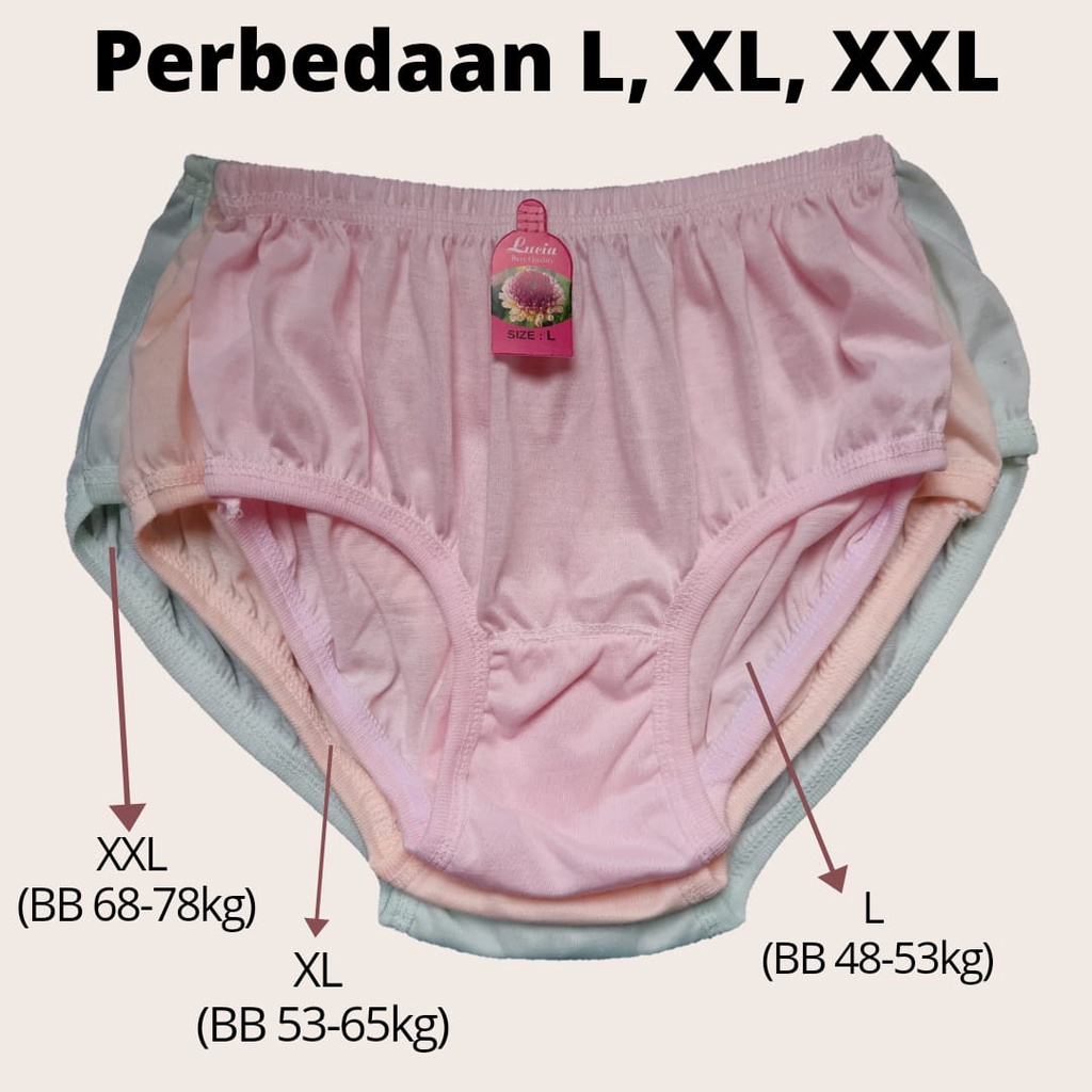 Celana Dalam Wanita Katun JUMBO CD Wanita Ibu Hamil 5L 4L XXL XL  CD Wanita Polos Ecer