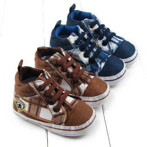 bgt-pw-92  PREWALKER KOTAK SEPATU BAYI ANAK COKLAT BIRU