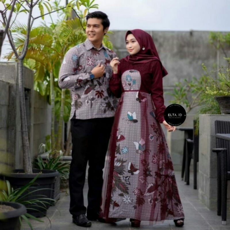 Gamis Couple Brukat Lebaran, Gamis Syar'i 2021, Baju Couple Lebaran Terbaru, Seragam Gamis Lebaran