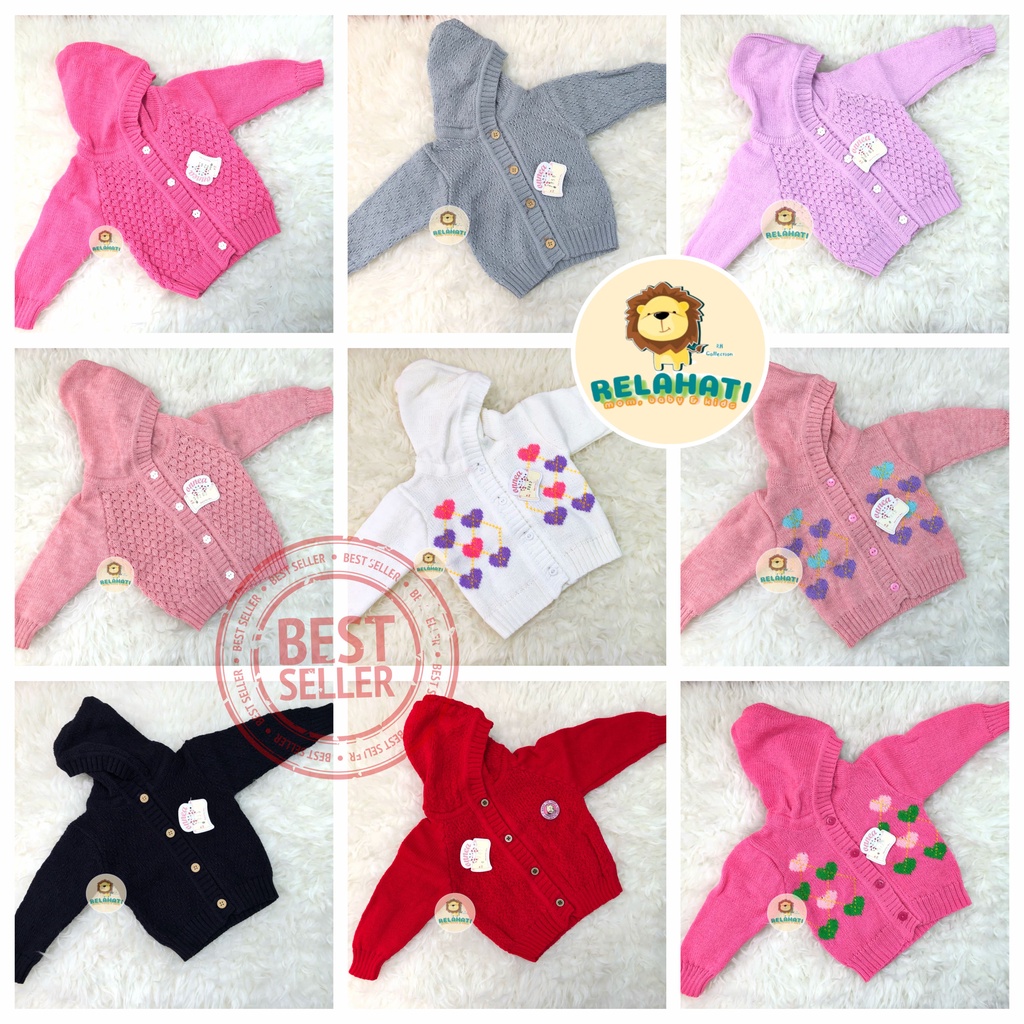 Jaket Bayi Rajut Onnea Warna Topi Laki Perempuan-3