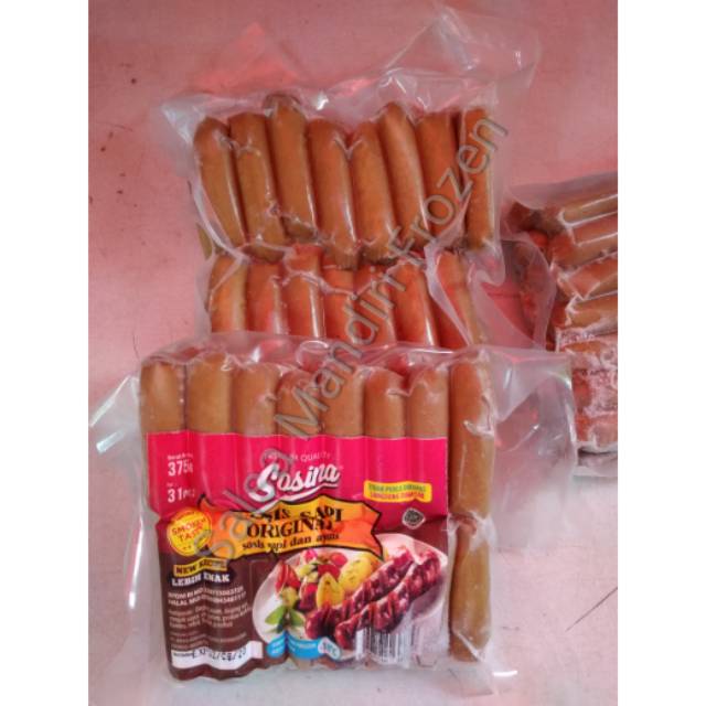 

Sosis Sapi Mini Sosina 375gr isi 31pcs