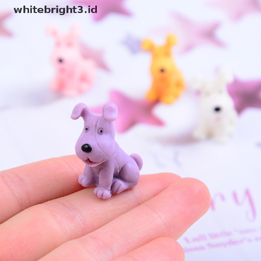 (whitebright3.id) 4pcs Miniatur Anjing Lucu Untuk Dekorasi Taman Mini / Rumah Boneka diy