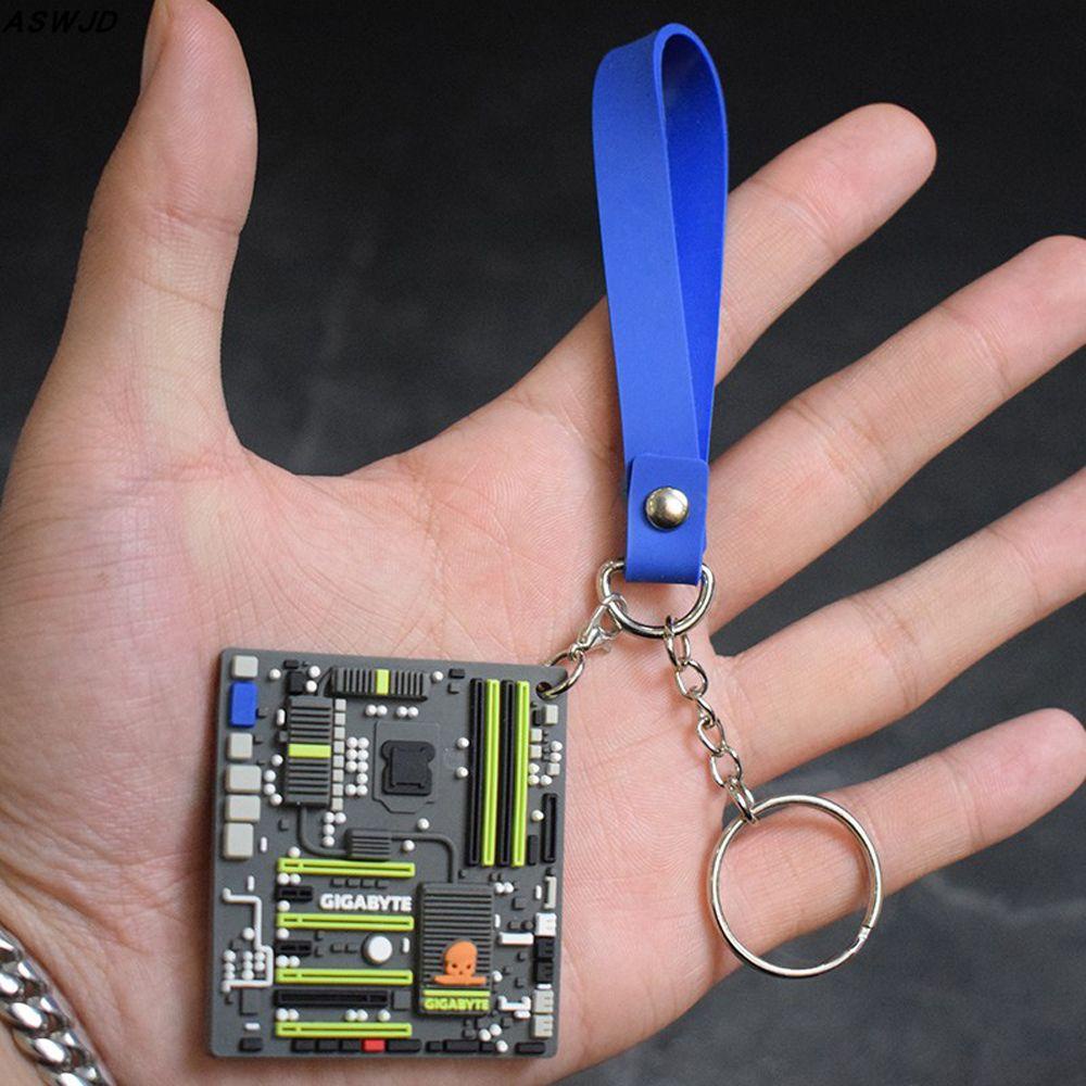 Lanfy Motherboard Model Gantungan Kunci Mobil Keys Pendant Ornament Gift Geek Gift Schoolbag Pendant Car Key Chain Girl Decoration Key Holder Gantungan Kunci AMD Key Chain Motherboard Keychain