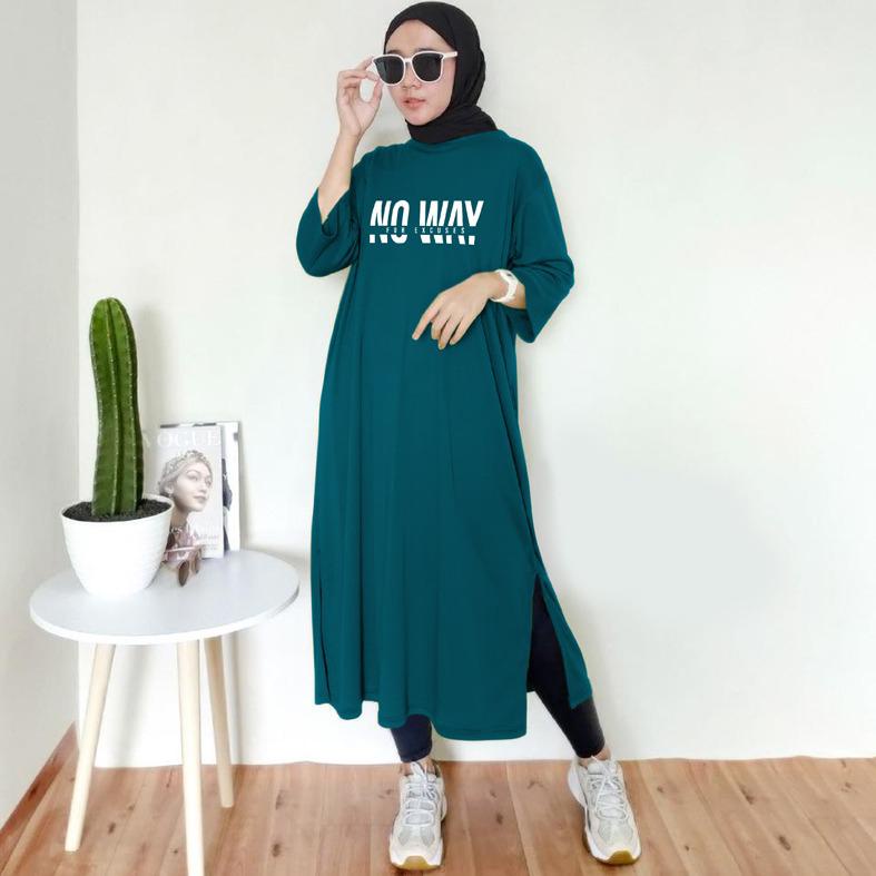 Baju Dress Oversize Tunik Premium Oversized Dress Tshirt NO WAY