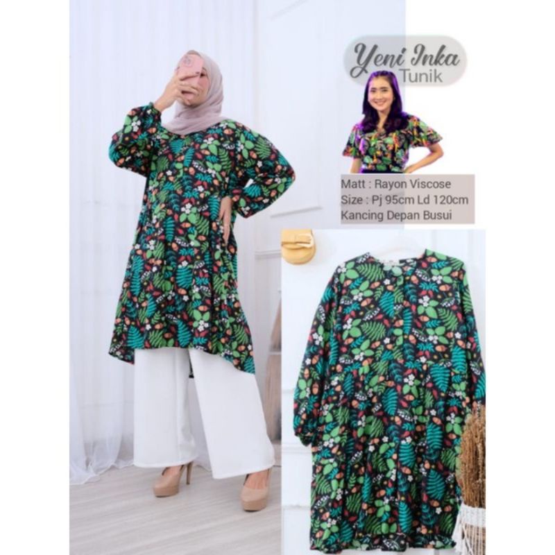 PROMO  TUNIK/ATASAN WANITA MOTIF RAYON VISCOSE L, XL DAN XXL