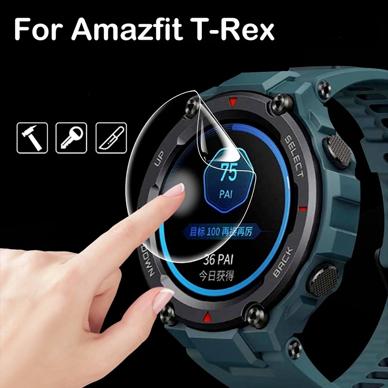 Film Pelindung Layar Bahan TPU Hydrogel Untuk Smartwatch Huami Amazfit T-Rex / Amazfit T Rex