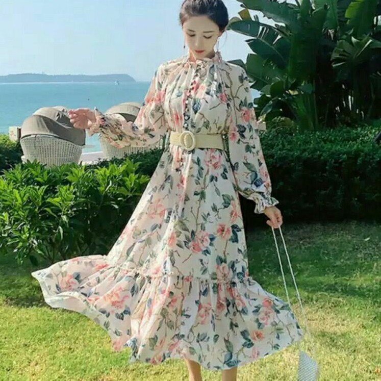 Sonia Maxi dress pesta cewek import korea/Baju dress pesta wanita baju maxi dress pesta wanita bunga