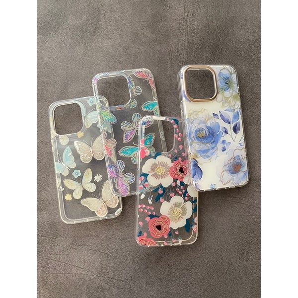 CASE IPHONE 13PROMAX 13PRO 13 12 PRO 12PROMAX 12MINI 11PRO 11PROMAX 11 XR XS XSMAX 7PLUS 7 8PLUS 8 WILDFLOWER HOLOGRAM (LENGKAP IPHONE 6 - 13promax)