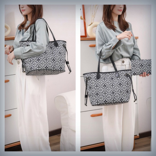 T2B Tas wanita branded import murah terbaru LV Neverfull Since 1854 MM Monogram Tote M40156
