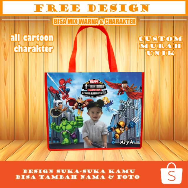 

Tas ulang tahun / tas ultah / tas souvenir / muat bento