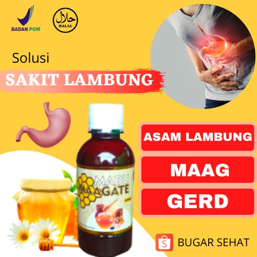 OBAT MAAG ASAM LAMBUNG Madu MAAGATE Madu Herbal Menurunkan Asam Lambung ORIGINAL BPOM