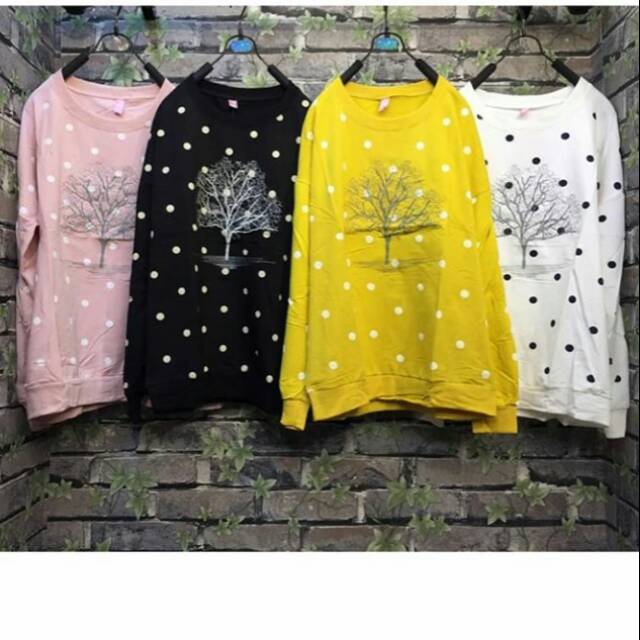 ATASAN WANITA POLKADOT BAHAN IMPORT