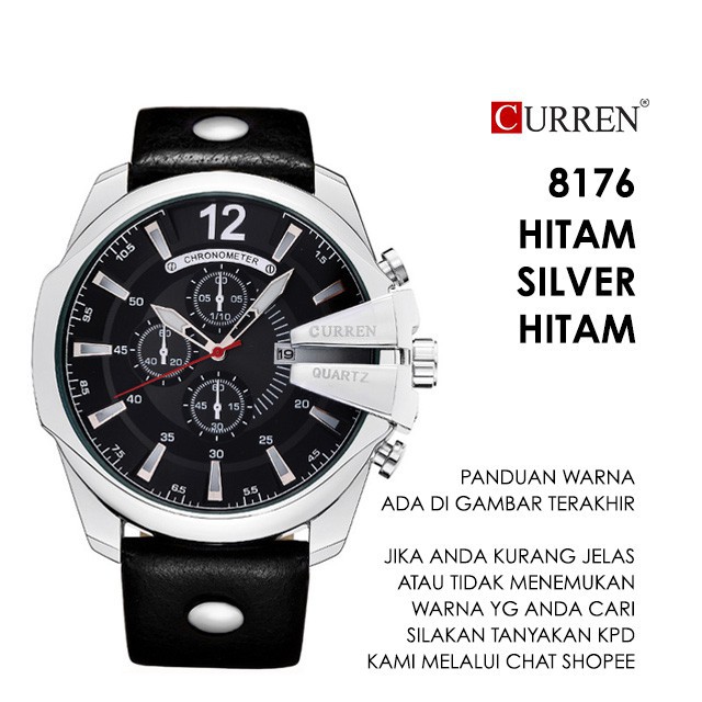 Jam Tangan Pria CURREN 8176 Kulit ORIGINAL Chronograph Tidak Aktif