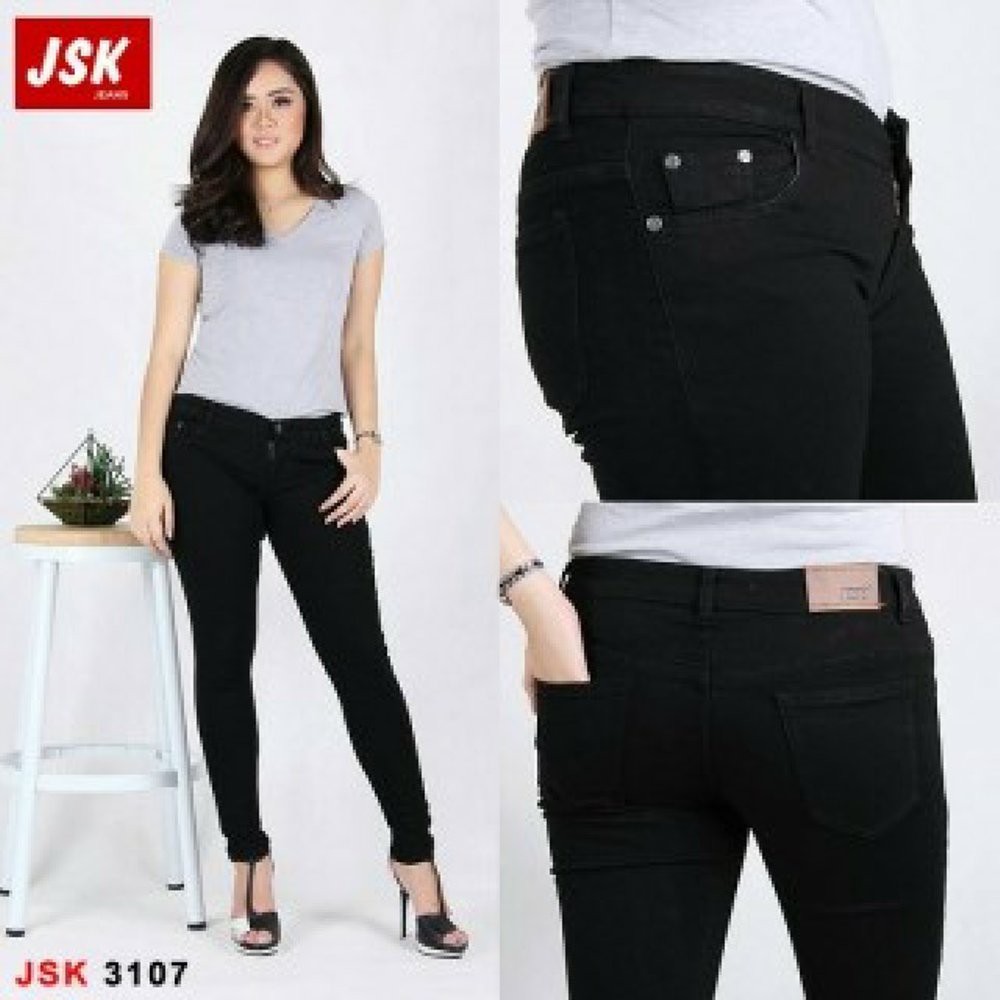 JSK 3107 Celana panjang jumbo big size Skinny soft jeans wanita denim trendy modis pensil size 39 4