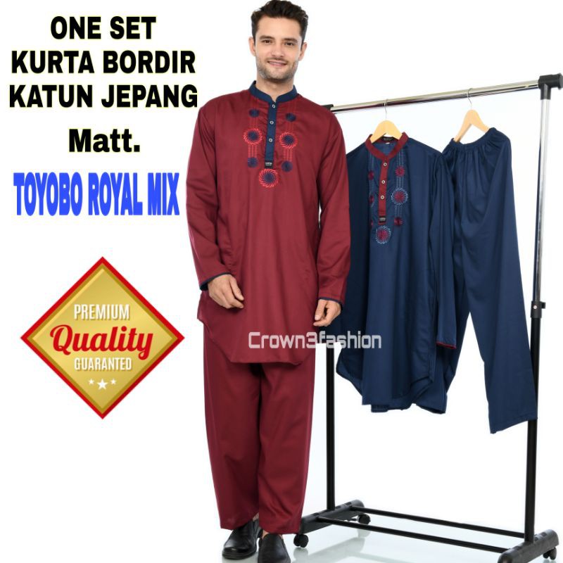 Setelan koko kurta katun jepang bordir berkualitas One Set *COD OK