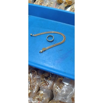 VIRAL gelang tangan wanita motif tikar rantai free cincin coin