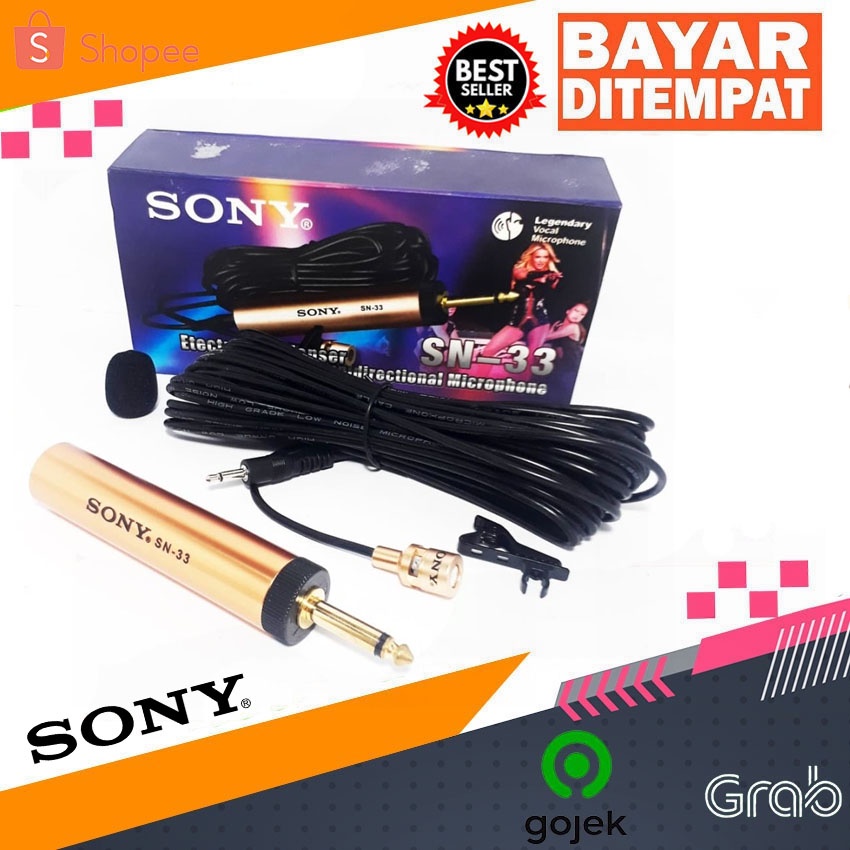 Sony Condenser Clip On Microphone SN-33 Mic Jepit Mic Imam Mic Kancing